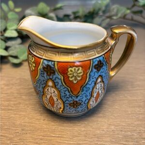 Vintage Noritake Creamer with Gold Accents, hand painted, made in Japan.